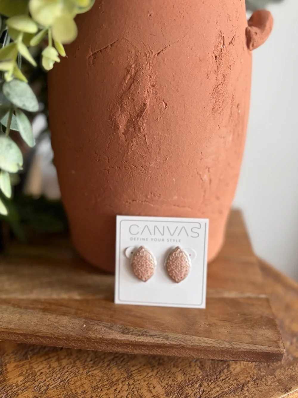 Canvas Rose Gold & Silver Filigree Statement Stud Earrings NWT